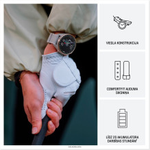 Garmin Approach S72 - 43 mm Soft Gold / Blush Pink Titanium Bezel with French Grey / Blush Pink ComfortFit Fabric Band