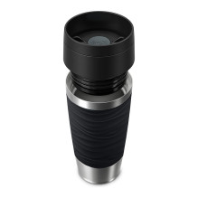 TRAVEL MUG Waves Thermobecher (schwarz / edelstahl, 0,36 Liter)