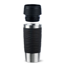 TRAVEL MUG Waves Thermobecher (schwarz / edelstahl, 0,36 Liter)