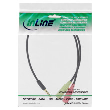 Headset adapter cable - 3.5mm plug to 2x3.5mm socket - black - 2m Headset adapter cable - 3.5mm plug to 2x3.5mm socket - black - 2m