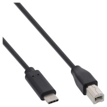 INLINE USB 2.0 C tipo į B tipo kištuką turintis kabelis, juodas 2m