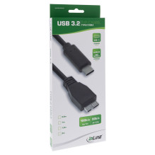INLINE USB 3.1 Kabel tipo C ir Micro -B Stecker Stecker Schwarz 0,5m