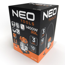 NEO TOOLS Industrial Vacuum Cleaner 1400W, 30 L Tank 04-738 NEO TOOLS Industrial Vacuum Cleaner 1400W, 30 L Tank 04-738
