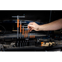 NEO TOOLS T formos rankenos galvučių suktuvai 2–10 mm, 10-piece rinkinys su stovu
