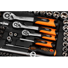 NEO TOOLS Socket Set 1 / 2", 1 / 3", 220 pcs, Satin Finish NEO TOOLS Socket Set 1 / 2", 1 / 3", 220 pcs, Satin Finish