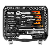 NEO TOOLS Galvučių rinkinys 1/2", 1/3", 220 vnt., matinės apdailos