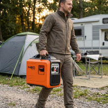 NEO TOOLS inverterinis generatorius 2000 W, oranžinis / juodas