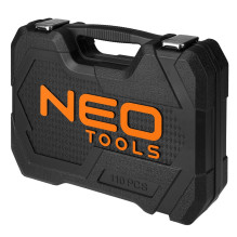 NEO TOOLS Socket Set 1 / 2", 1 / 4", 110 pcs, Satin Finish 10-211 NEO TOOLS Socket Set 1 / 2", 1 / 4", 110 pcs, Satin Finish 10-211