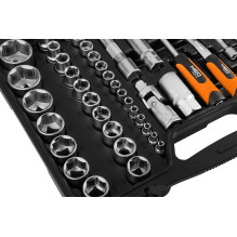 NEO TOOLS Socket Set 1 / 2", 1 / 4", 110 pcs, Satin Finish 10-211 NEO TOOLS Socket Set 1 / 2", 1 / 4", 110 pcs, Satin Finish 10-211