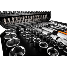 NEO TOOLS Socket Set 1 / 2", 1 / 4", 110 pcs, Satin Finish 10-211 NEO TOOLS Socket Set 1 / 2", 1 / 4", 110 pcs, Satin Finish 10-211