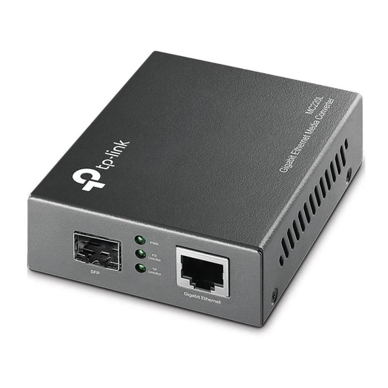 TP-Link MC220L - Skaidulinės medijos keitiklis - 1GbE - 1000Base-LX 1000Base-SX 1000Base-LH - RJ-45 / SFP (mini-GBIC) 01