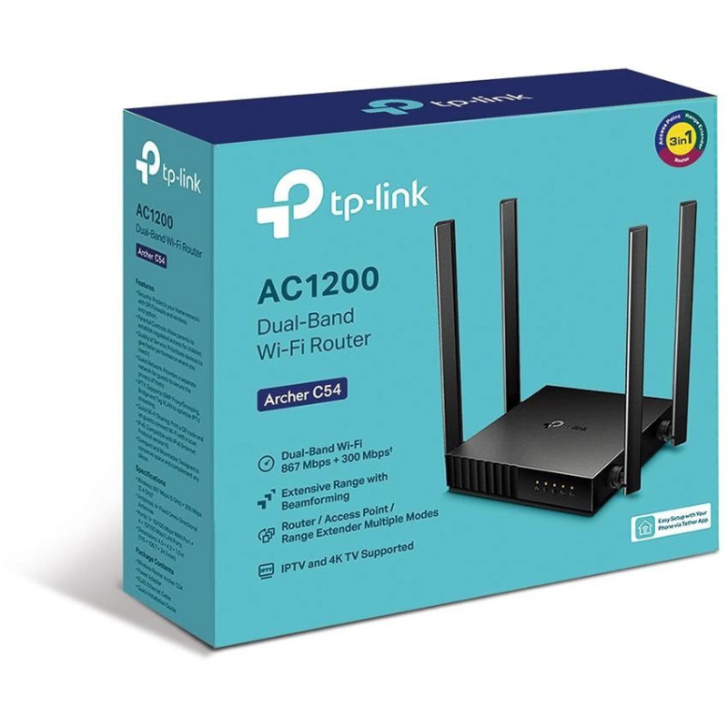 TP-Link Archer C54 wireless router Fast Ethernet Dual-band (2.4 GHz / 5 GHz) Black