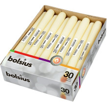 Candle, conical Bolsius, 7.5 h, 24.5 cm, ivory color Candle, conical Bolsius, 7.5 h, 24.5 cm, ivory color
