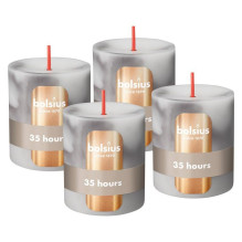 Candle, cylindrical Bolsius Carrara Grey, 8 / 6.8cm