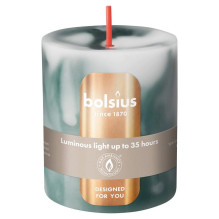 Candle, cylindrical Bolsius Malachite Green, 8 / 6.8cm