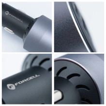 Forcell F-Energy Alu Car charger 2 x USB-C + USB-A QC4.0 PD SFC2.0 3A 85W Grey Forcell F-Energy Alu Car charger 2 x USB-C + USB-A QC4.0 PD SFC2.0 3A 85W Grey
