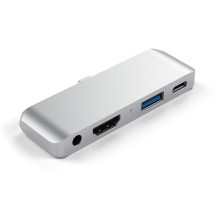 Satechi Aluminum Type-C Mobile Pro Hub for iPad Pro Silver Satechi Aluminum Type-C Mobile Pro Hub for iPad Pro Silver