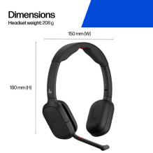 Ausinės HP Poly Focus 625 sulenkiamos stereo Bluetooth laisvų rankų įranga Ausinės HP Poly Focus 625 sulenkiamos stereo Bluetooth laisvų rankų įranga