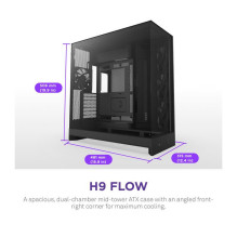 Korpusas Nzxt H9 Flow Black (CM-H92FB-01) Korpusas Nzxt H9 Flow Black (CM-H92FB-01)
