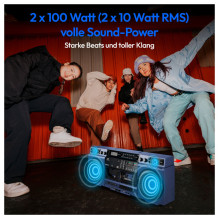 Radijo grotuvų Medion LIFE® P66538 Retro-Boombox Blue (50078738) Radijo grotuvų Medion LIFE® P66538 Retro-Boombox Blue (50078738)