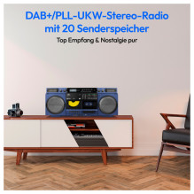Radijo grotuvų Medion LIFE® P66538 Retro-Boombox Blue (50078738) Radijo grotuvų Medion LIFE® P66538 Retro-Boombox Blue (50078738)