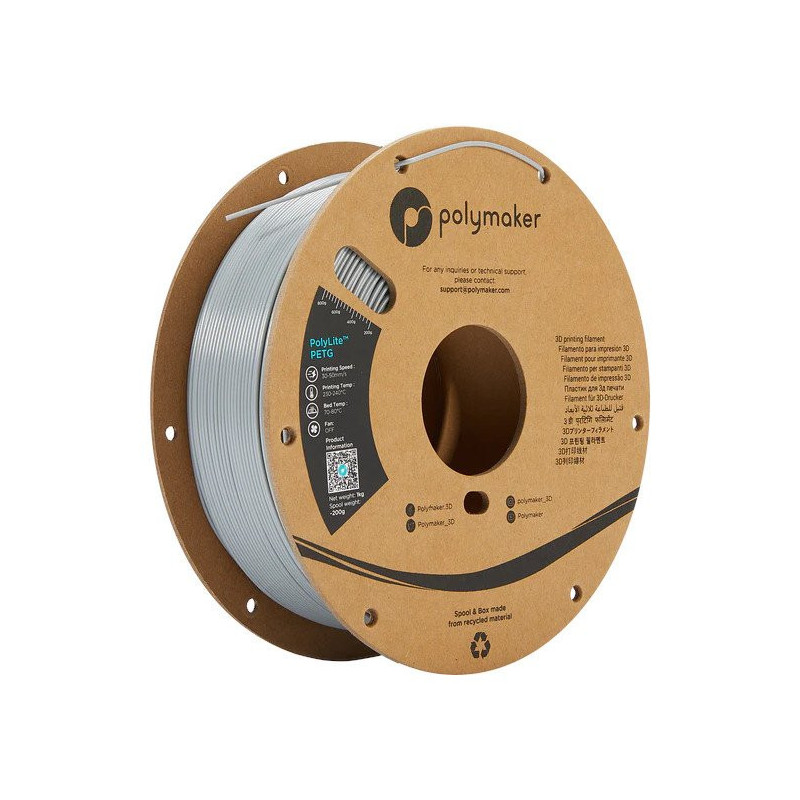 Polymaker PETG PolyLite Grey, 1kg
