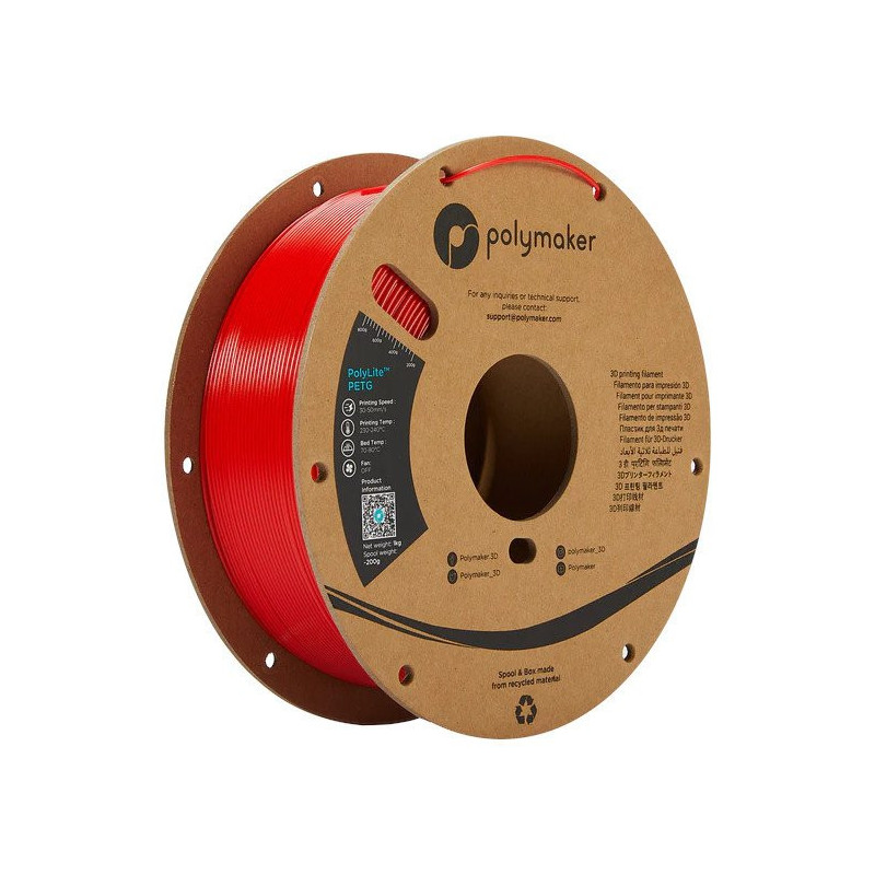 Polymaker PETG PolyLite Red, 1kg