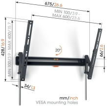 Vogel`s COMFORT Tiltable Wall Mount up to 77 Inch (TVM3615)