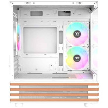 Thermaltake View 170 WS ARGB (weiß / holz, Tempered Glass x 2, Holz-Struktur)