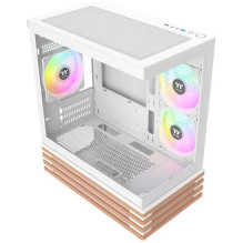 Thermaltake View 170 WS ARGB (weiß / holz, Tempered Glass x 2, Holz-Struktur)