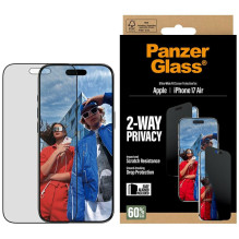 PanzerGlass® 2 krypčių privatumo ekrano apsauga iPhone 17 Air Ultra-Wide Fit su EasyAligner PanzerGlass® 2 krypčių privatumo ekrano apsauga iPhone 17 Air Ultra-Wide Fit su EasyAligner