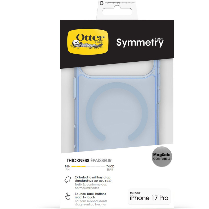 OtterBox Symmetry Clear MagSafe korpuss Apple iPhone 17 Pro Silver Glade - blue