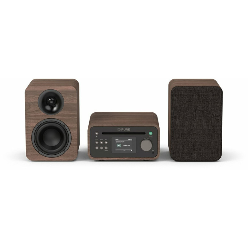 Pure Pure Classic Stereo Mini Tower, Home audio micro system, Brown, Walnut, 1 disc, Front, 40 W, 2.54 mm