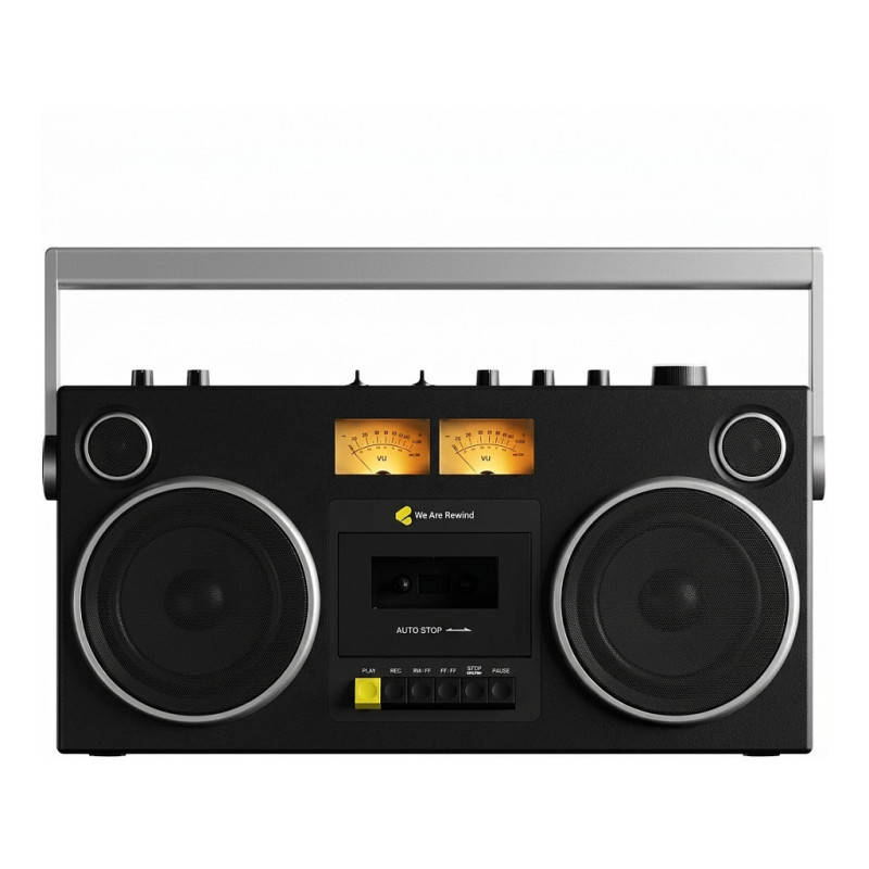 Yarvik WeAreRewind Curtis Portable Cassette Player - Bluetooth - Black - 50.6 x 25.1 x 17.9 cm - 6.81 kg