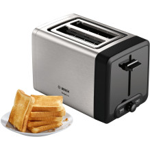 Bosch Compact Toaster DesignLine TAT4P420DE (stainless steel / black, 970 Watt, for 2 slices of toast) Bosch Compact Toaster DesignLine TAT4P420DE (stainless steel / black, 970 Watt, for 2 slices of toast)