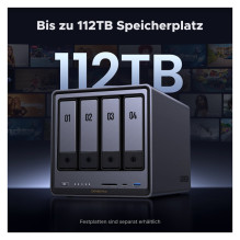 UGREEN NASync DXP4800 Plus NAS sistema 4 lizdų 8TB įskaitant 1x Seagate IronWolf ST8000VN004 8 TB