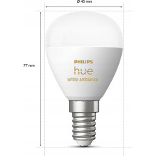 Philips Hue White Ambiance E14 ball-shaped bulb 470lm, set of 2 Philips Hue White Ambiance E14 ball-shaped bulb 470lm, set of 2