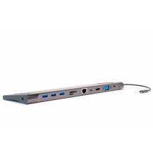 11-in-1 USB hub 4smarts laptop stand HDMI / VGA / 2xUSB-C / 3xUSB-A / RJ45 / SD / MMC / MicroSD / TF / AUX 11-in-1 USB hub 4smarts laptop stand HDMI / VGA / 2xUSB-C / 3xUSB-A / RJ45 / SD / MMC / MicroSD / TF / AUX