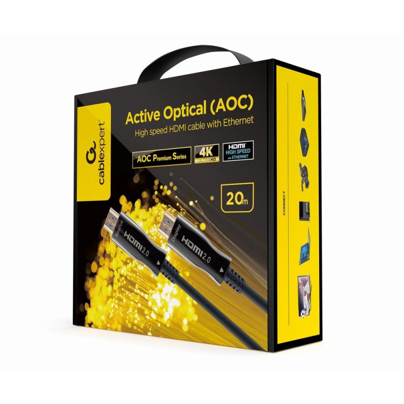 Gembird CCBP-HDMI-AOC-20M-02 HDMI cable HDMI Type A (Standard) Black