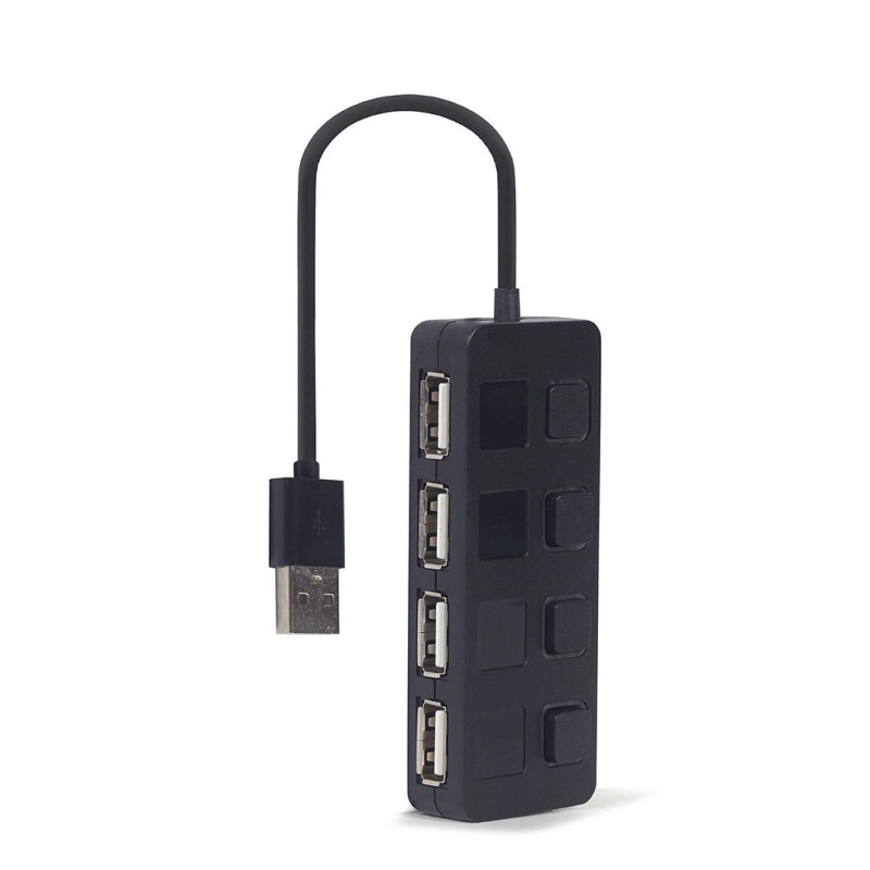 Gembird UHB-U2P4-05 interface hub USB 2.0 Type-A Black