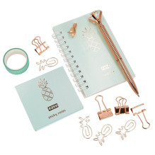 Kanceliarijos priemonių rinkinys Easy Stationery, žalia sp. Kanceliarijos priemonių rinkinys Easy Stationery, žalia sp.