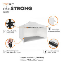 Prekybinė Palapinė 3x2 Balta Zeltpro EKOSTRONG