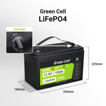 Green Cell CUBE LiFePO4 100Ah 12,8V 1280Wh ličio geležies fosfato baterija, skirta fotoelektrai, nameliams, valtims