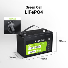 Green Cell CUBE LiFePO4 125Ah 12,8V 1600Wh ličio geležies fosfato baterija kemperiui, saulės energijai, neprijungtai pri