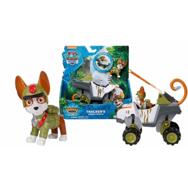 PAW Patrol Jungle Pups Tracker's Monkey Vehicle Toy Truck with Collectible Action Figure Kids Toys for Boys &amp; Girls 