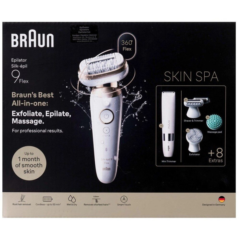 Braun Silk·epil 9 9-481 3D Flex SkinSpa Wet &amp; Dry -epilaattori