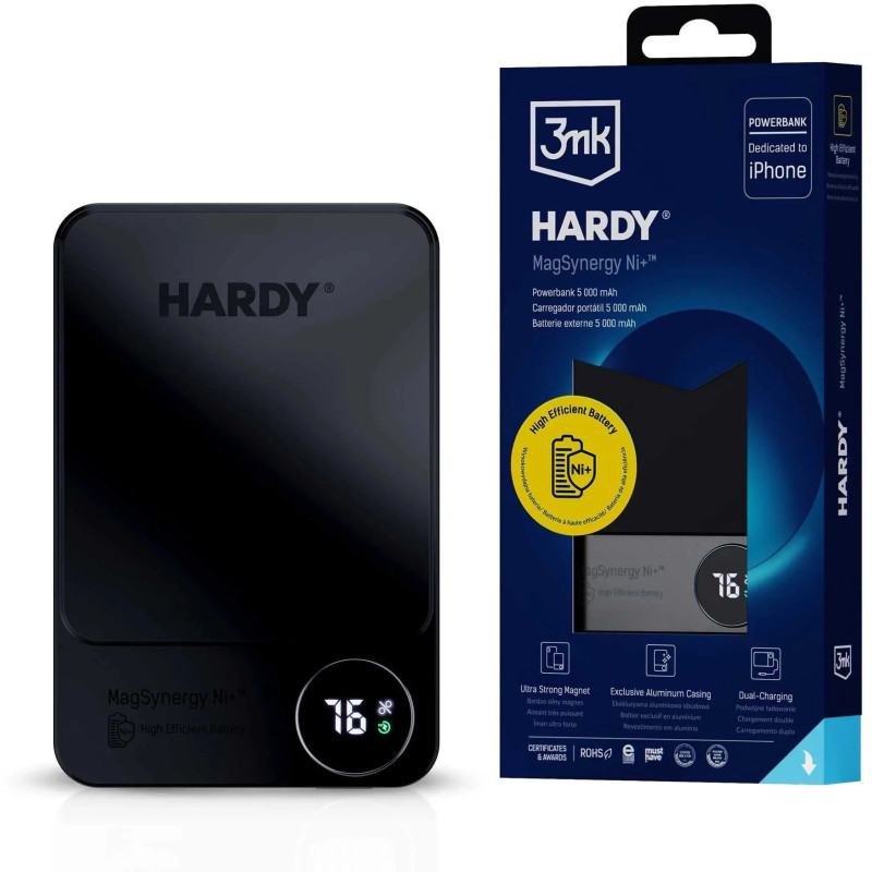 Accessories - 3mk HARDY MagSynergy Ni+ 5 000mAh 22.5W USB 1C1L-Black