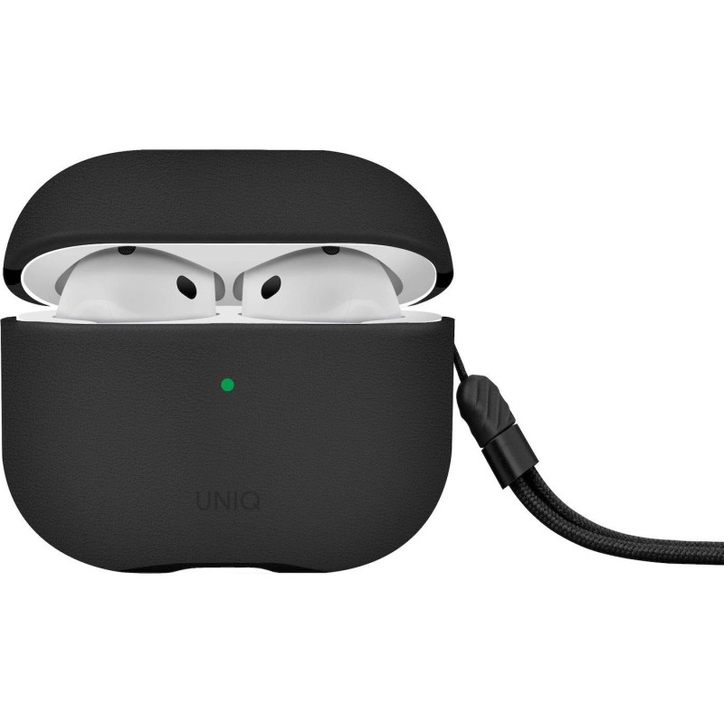UNIQ Lyden DS - Faux Leather Case for AirPods 4 Black
