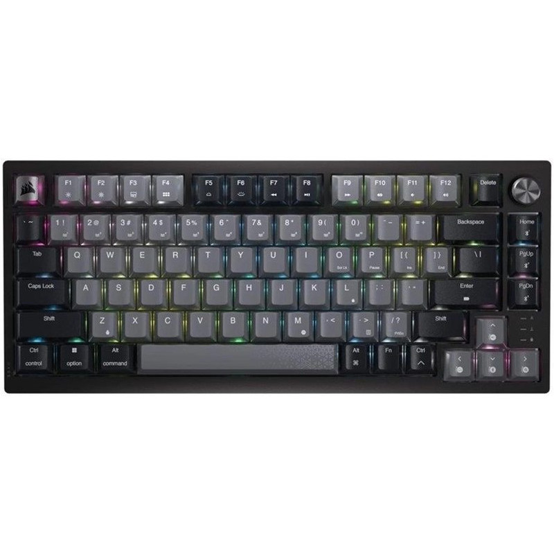 Corsair K65 PLUS BELAIDĖ 75 % RGB klaviatūra žaidimams RF belaidė + USB QWERTY anglų juoda