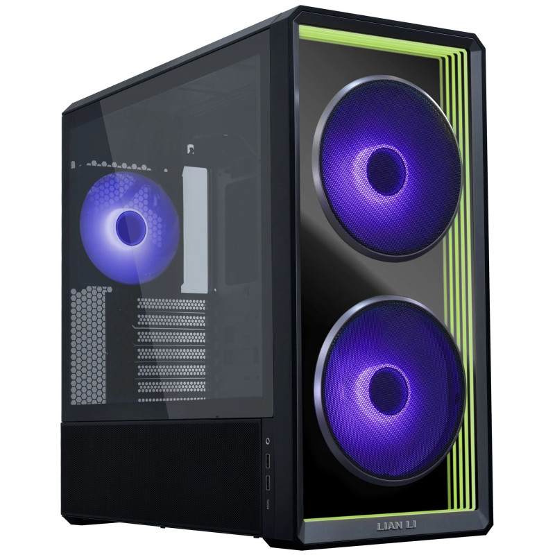 Lian Li LANCOOL 217 Midi-Tower kompiuteris Case Tempered Glass RGB apšvietimas – juodas